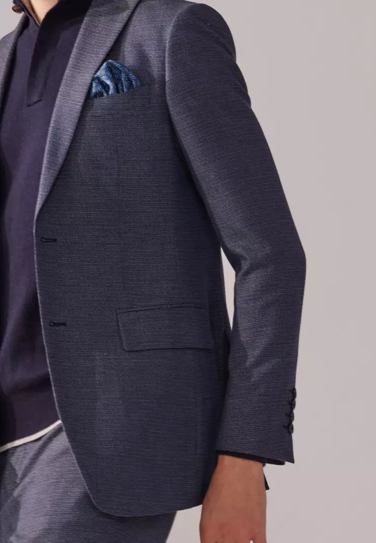 Midnight Blue textured Tailored Suit