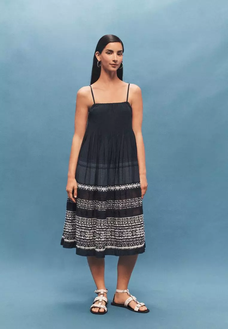 Buy NEXT Embroidered Tiered Summer Mini Dress 2026 Online | ZALORA