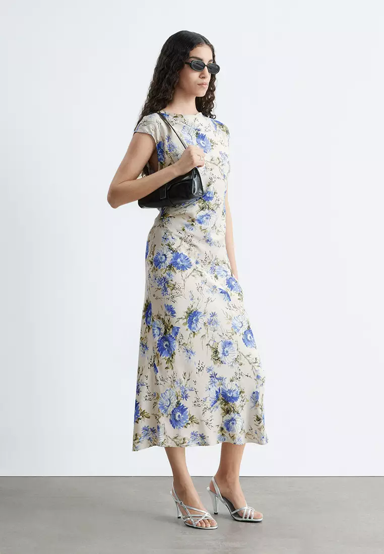 Bias-Cut Satin Midi Dress