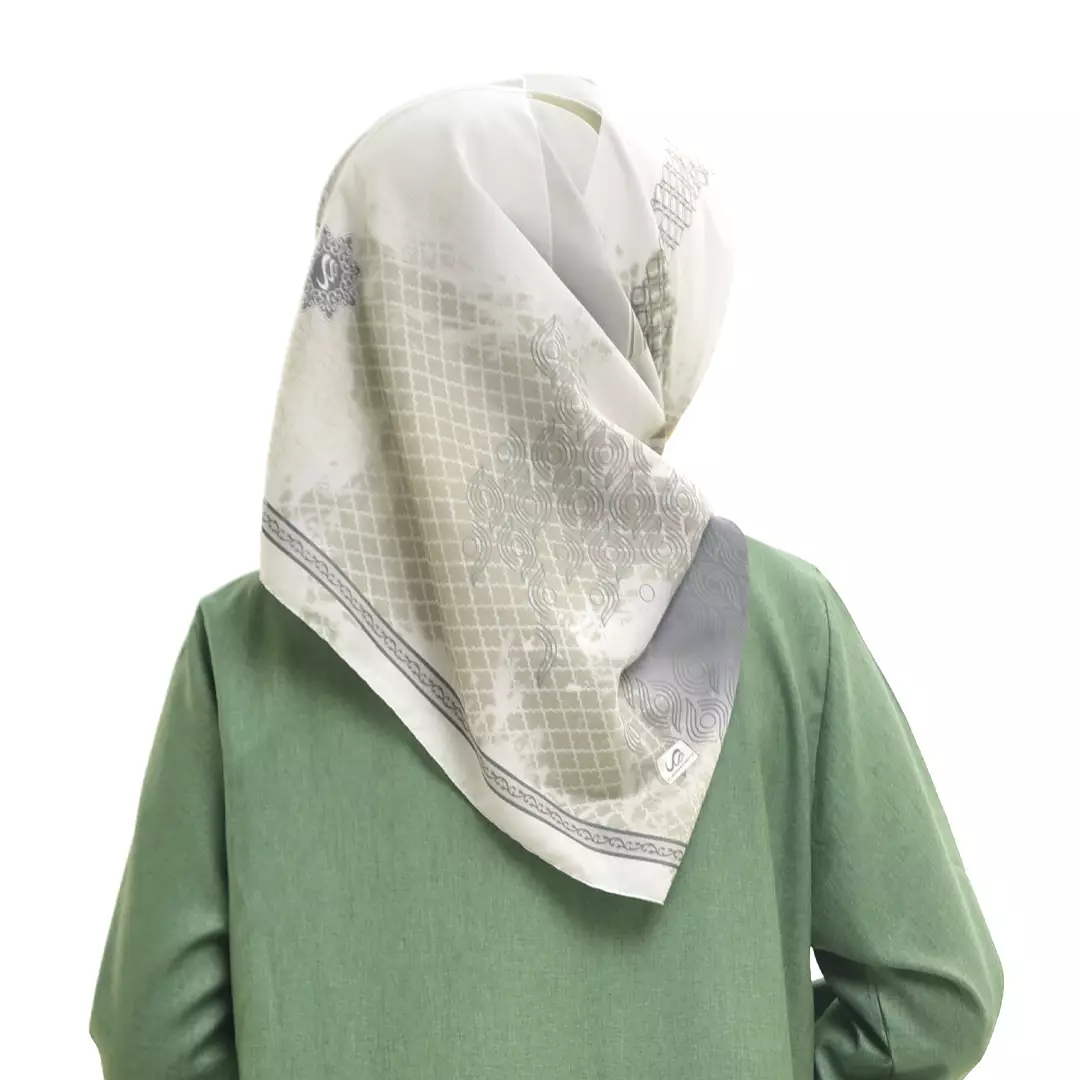 Rabbani - Kerudung Segi Empat Motif Tetra Resana AL - Moss Green