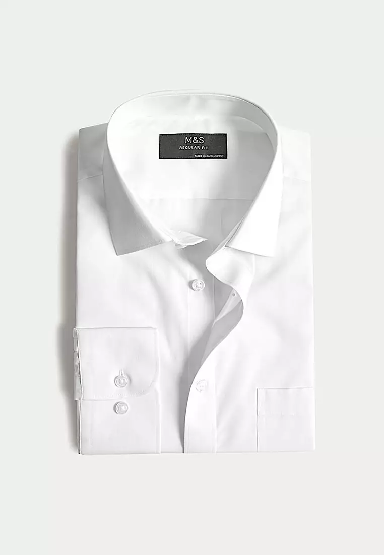 Shorter Length Regular Fit Easy Iron Shirt