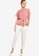 ZALORA WORK pink Slit Sleeves Top With Belt C04FFAADCE346BGS_4