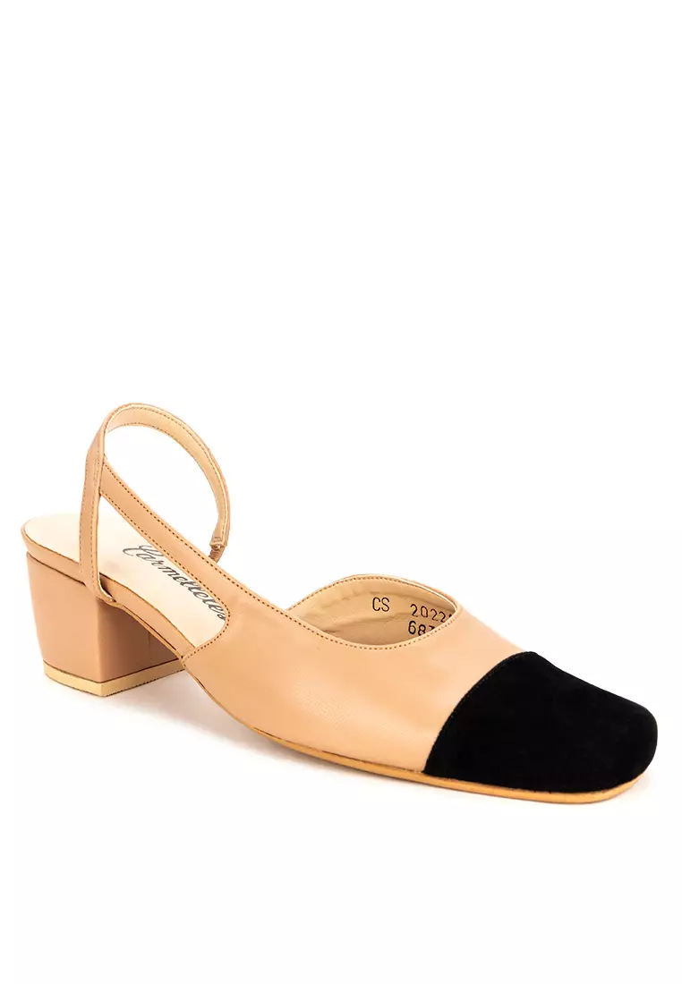 Square Toe Slingback Heels