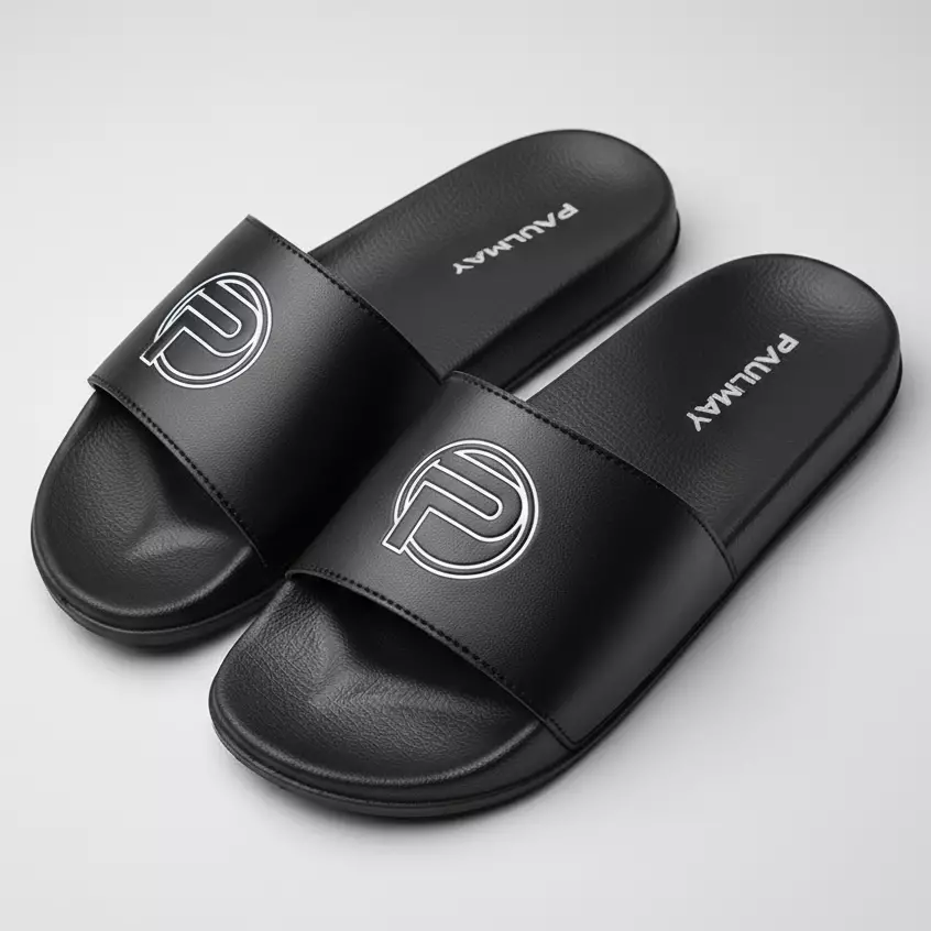 Paulmay Sandal Slide Unisex Slippers Logos Black