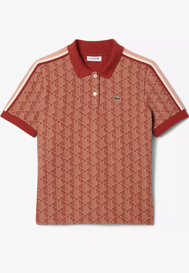 Slim Fit Monogram Jacquard Polo Shirt