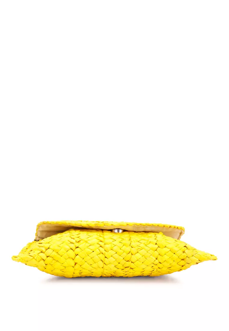 Tas Genggam Tali Jerami Warna Kuning