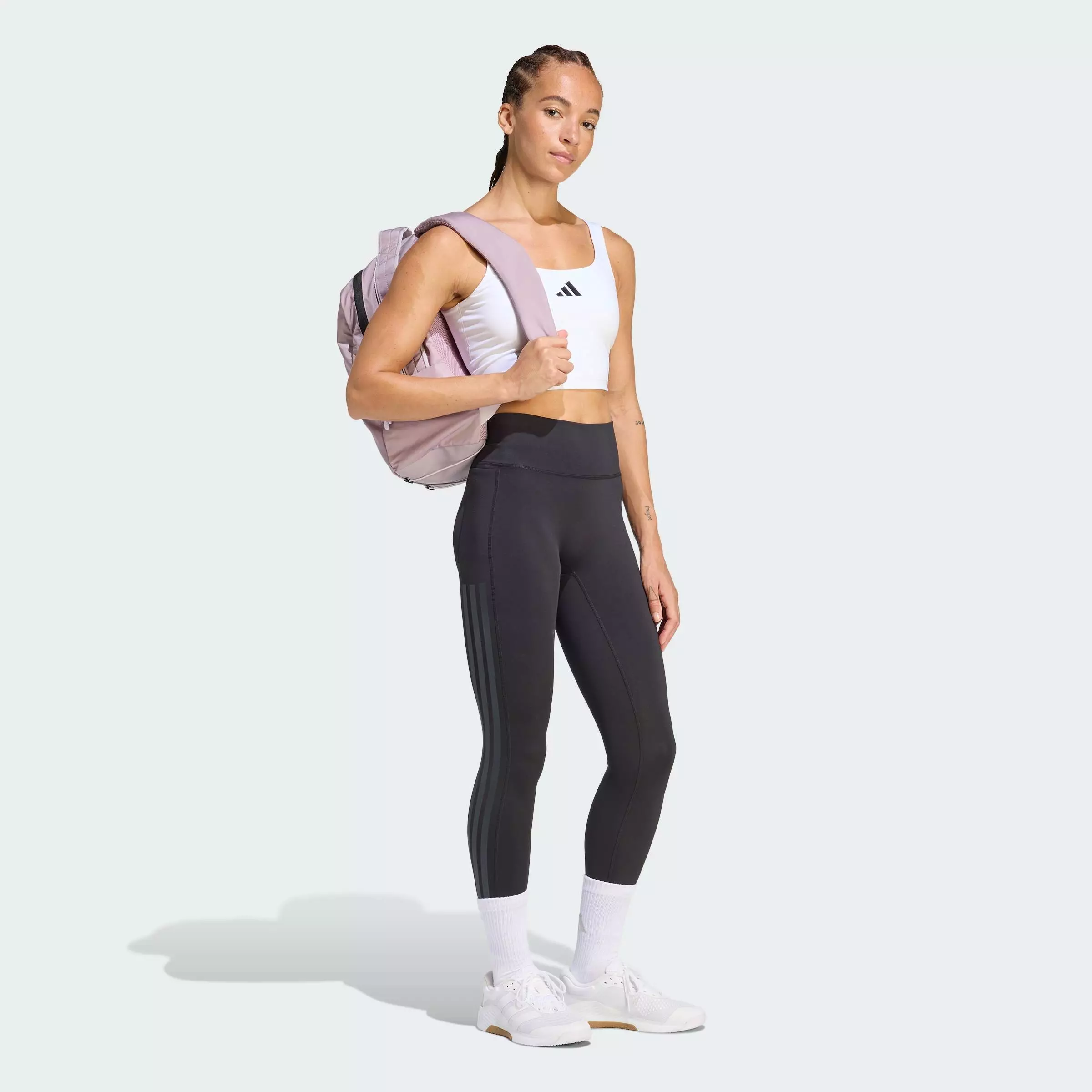 Gym & Training Optime Workout 3-Stripes 7/8 Leggings Women Black JZ1060