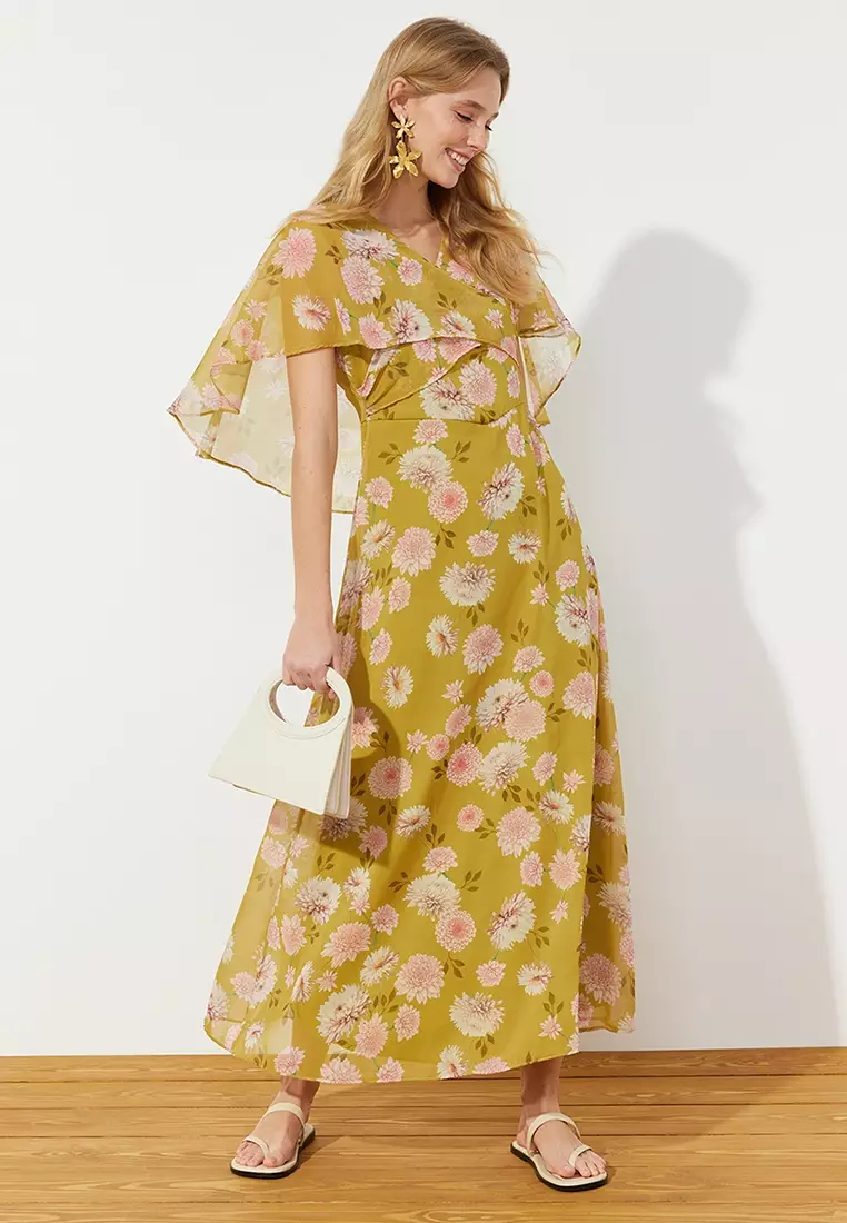 Buy Trendyol Modest Floral Pattern Chiffon Dress 2024 Online