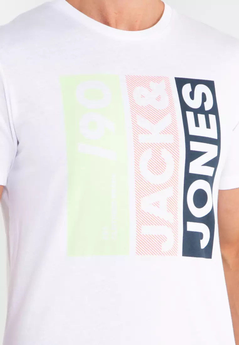 Jack & Jones Originals oversized t-shirt with mountain back print in white