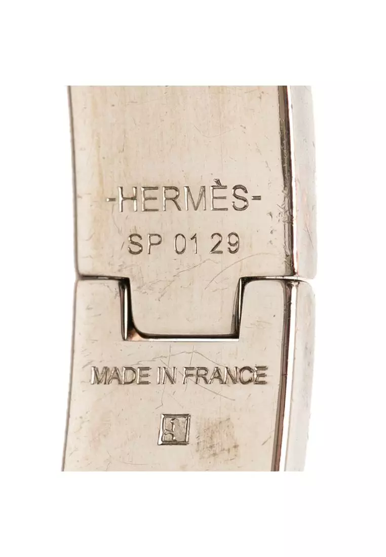 Pre-Loved Hermès Narrow Enamel Clic H Bracelet Pm