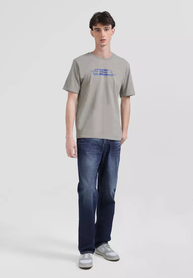 Emba Denim - Gigas Kaos Pria Printing Regular Fit  Grey