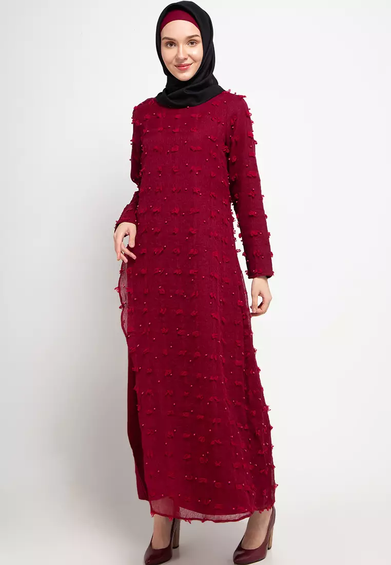 Maroon discount dress online