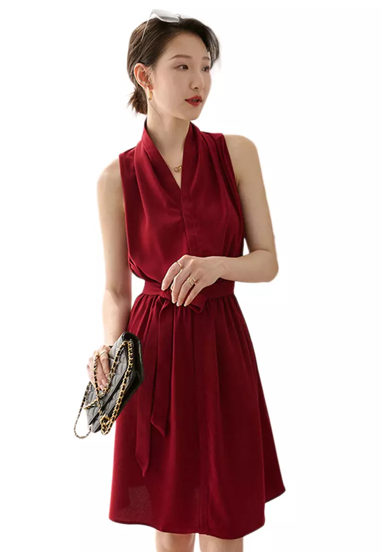 halter neck one piece dress