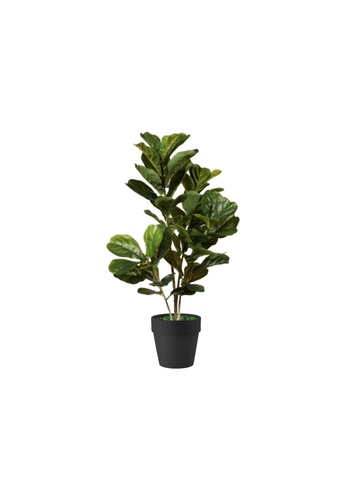 Buy Propstation Potted Faux Silk Fiddle Fig Tree Plant 80cm In Black Ceramic Planter Pot 2021 Online Zalora Singapore