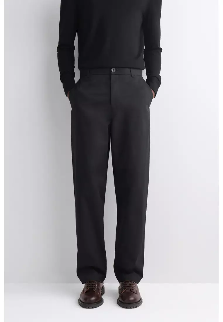 COTTON REGULAR-FIT STRAIGHT-LEG CHINOS