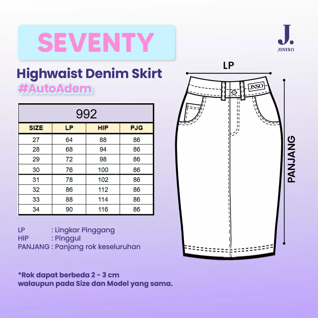 Highwaist Rok Slit Jeans Panjang 992 SEVENTY