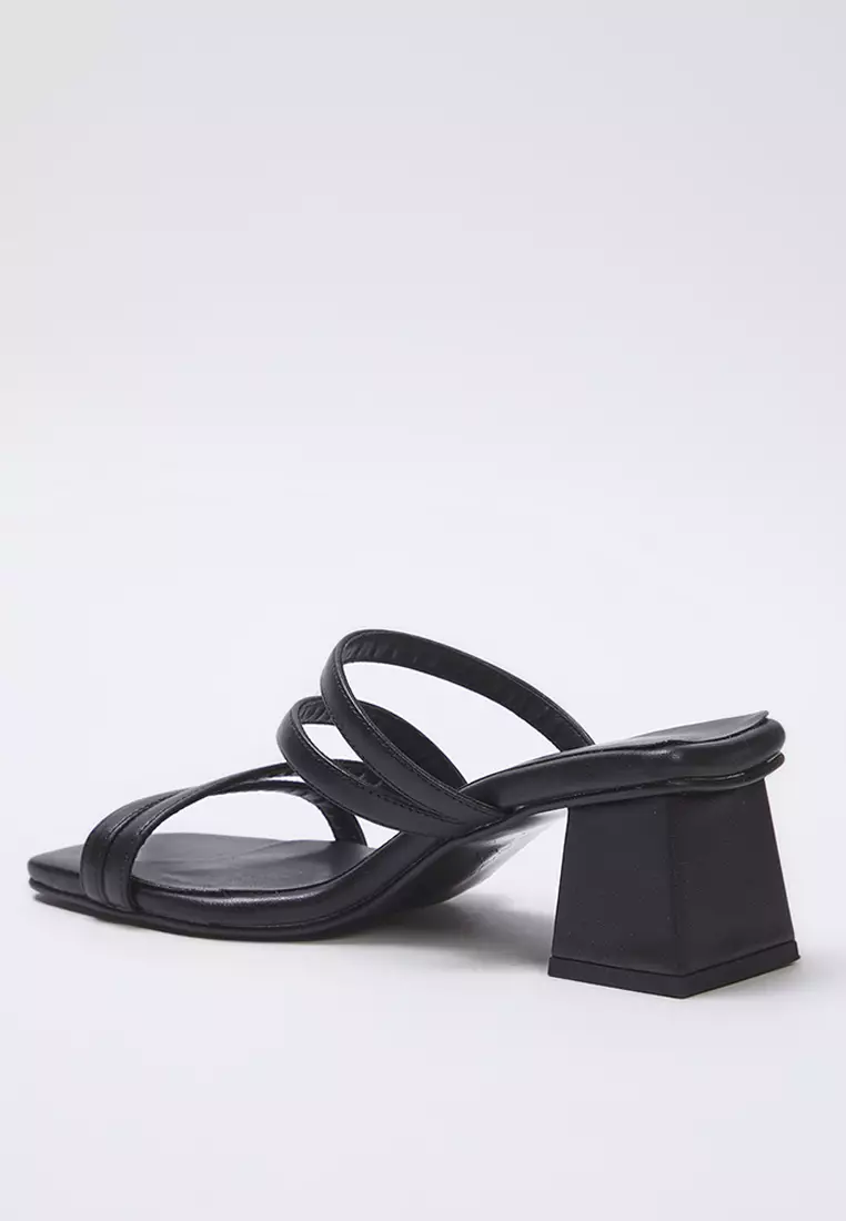 Square Toe Block Heels Slippers