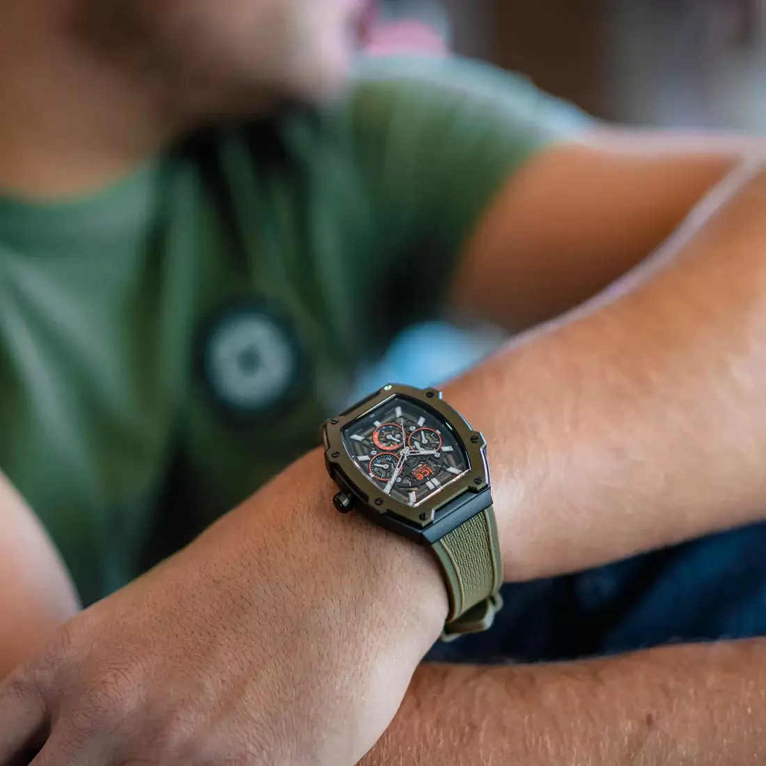 Jam Tangan Pria Ice Watch ICE Boliday - Khaki Black Skeleton 40mm [024369]