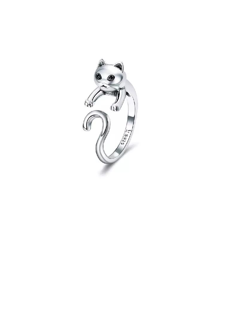 Buy Glamorousky 925 Sterling Silver Fashion Cute Cat Geometric