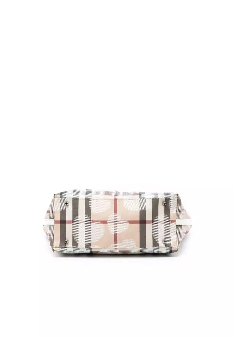 Pre-Loved Burberry House Check Coated Canvas Hearts Tote