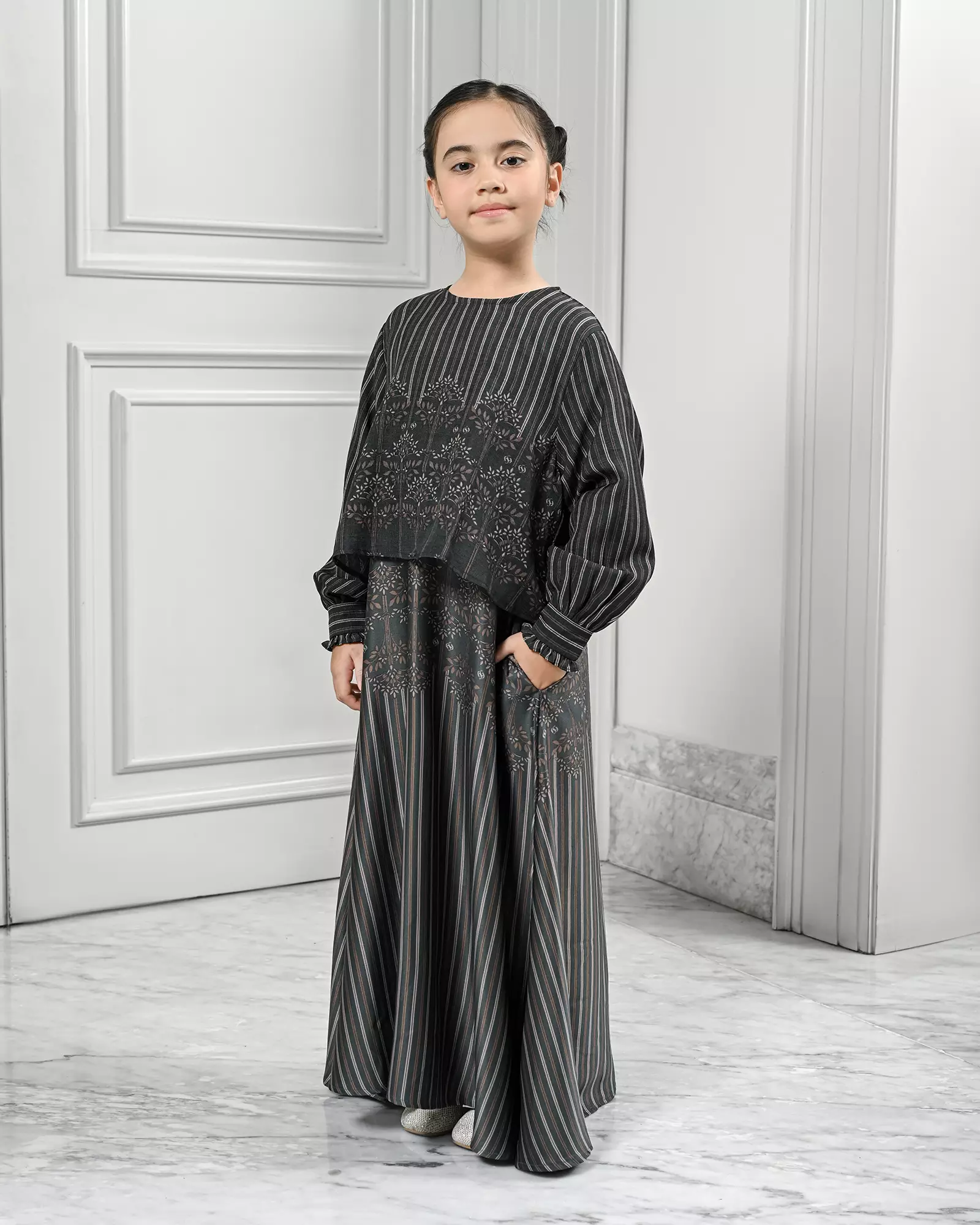 Geulis.id KIDS HANALIKA MAXI DRESS / DRESS ANAK / BAJU LEBARAN - EMERALD