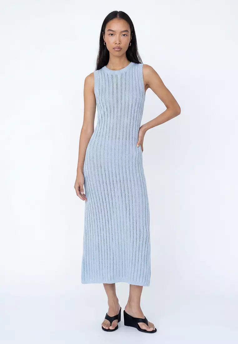 mango openwork knitted dress with opening Buy Long 2026 Online titanium