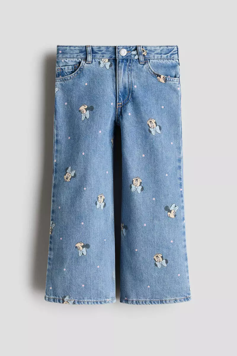 Printed Wide Leg Jeans