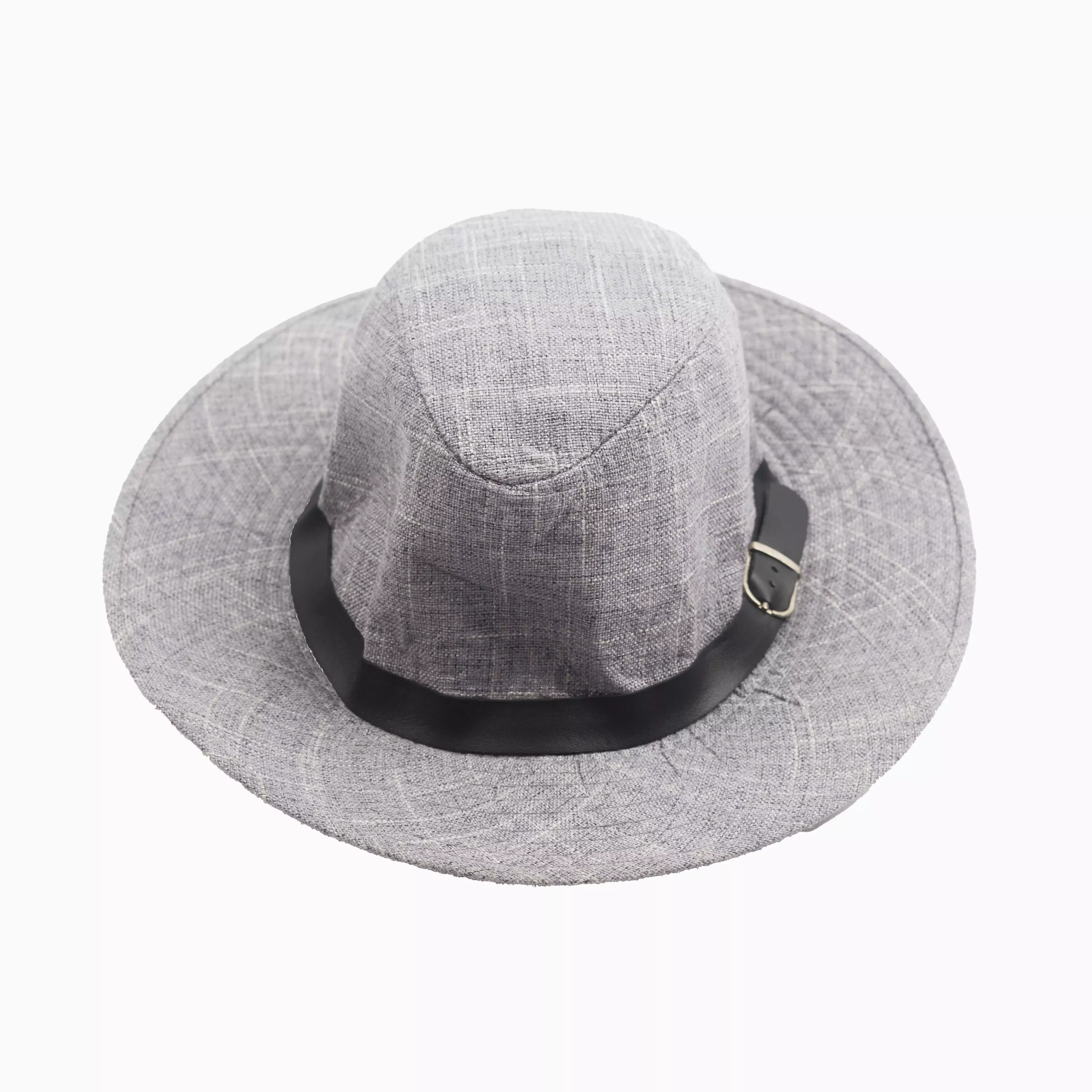 Houseofcuff Topi Panama Hat Fedora Pantai Cowboy Lebar Unisex Abu Abu