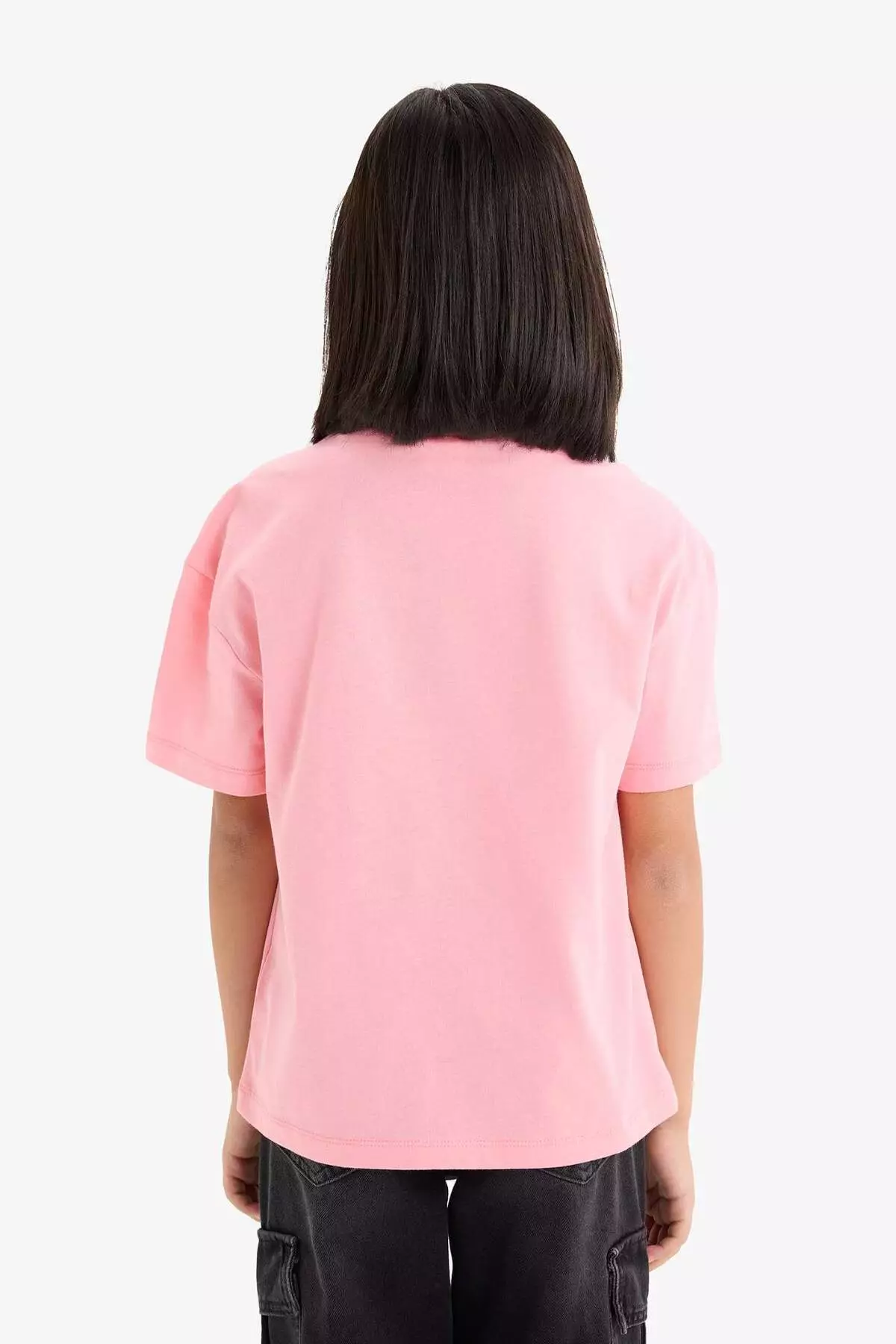 Girl's Relax Fit Crew Neck Printed Short Sleeve T-Shirt E0355A825Sm