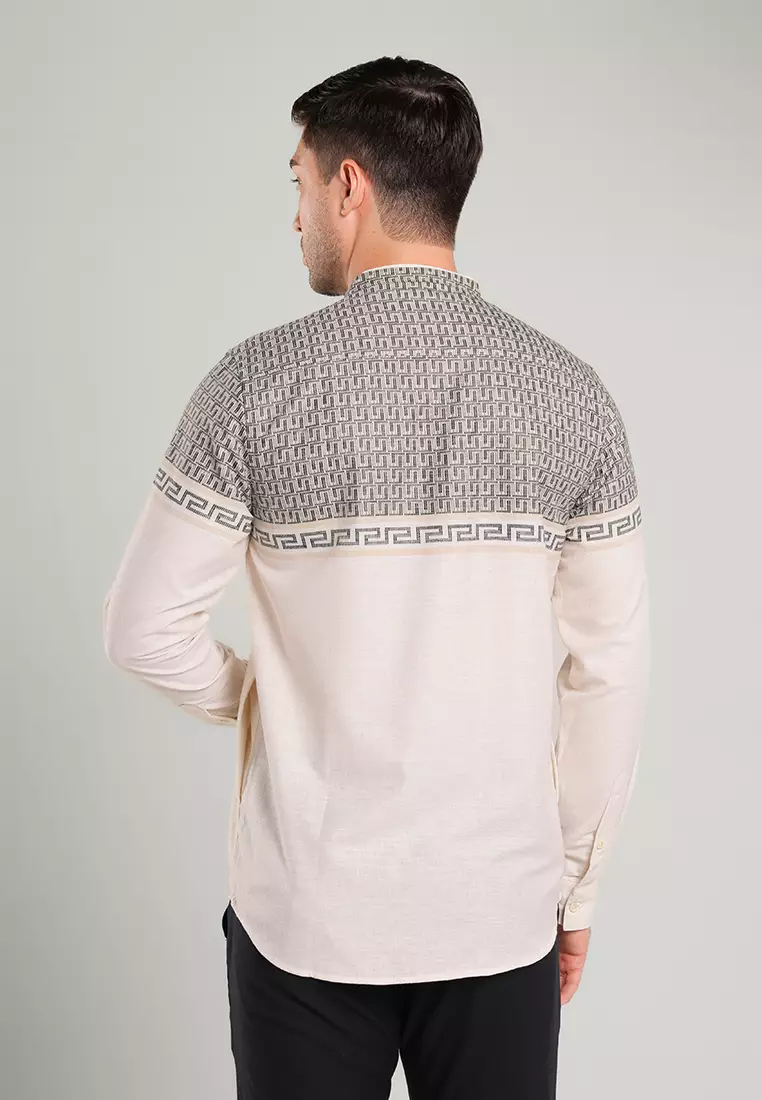 MOC Kemeja Koko Lengan Panjang Pria RUYI - KHAKI