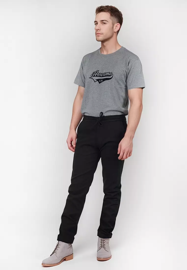 Crocodile CHIN | Men Chino Pants Activewear Celana Panjang Pria CR815 Black