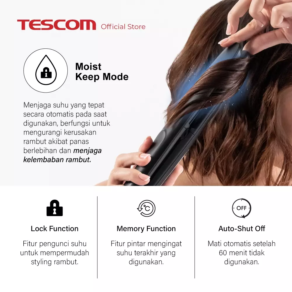 Tescom Gloss Pro Argan Straightener / Catokan Pelurus Rambut TS550ID