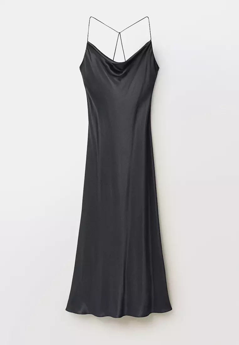 Silk Dress With Draped Neckline