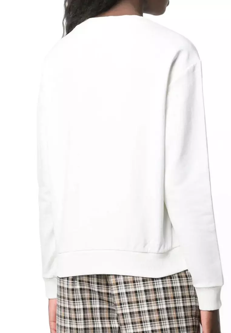 White logo clearance sweatshirt