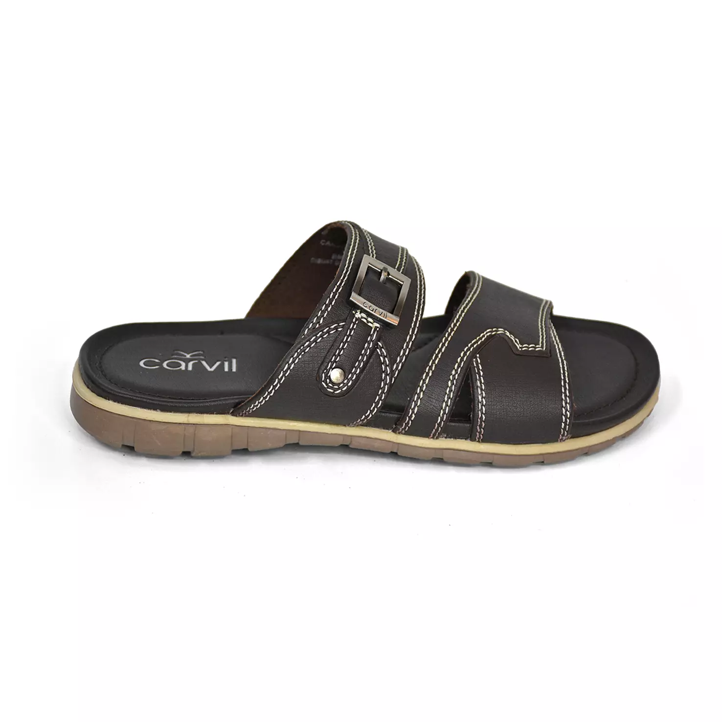Carvil Sandal Pria Cardiff-02 M Dark Brown