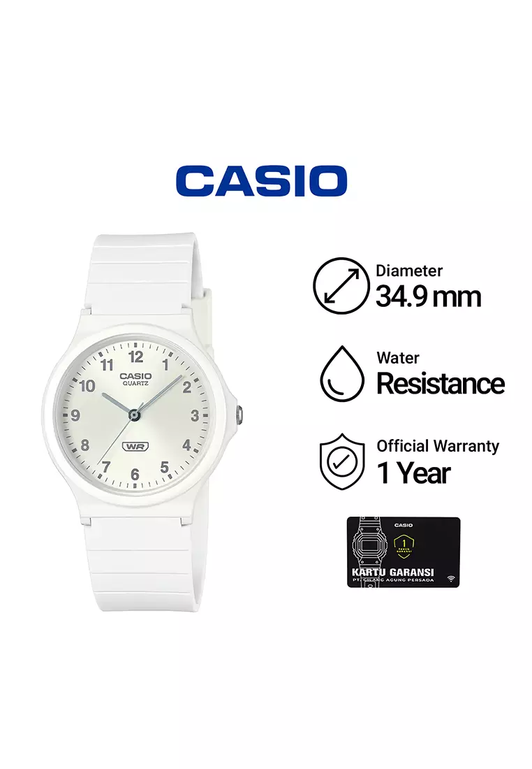 Casio MQ-24B-7B - Jam Tangan Analog Wanita - White Resin Band