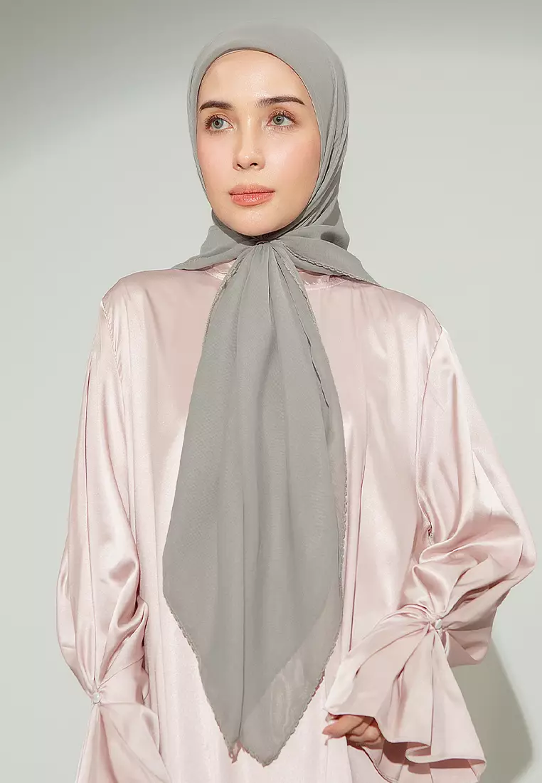 Paris Embroidery Signature Square (Lozy X Hamidah) Stone Grey