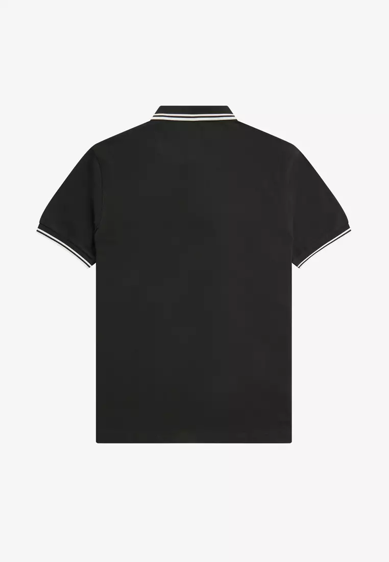 Fred Perry M3600 Twin Tipped Fred Perry Shirt (Night Green / Snow White / Snow White)