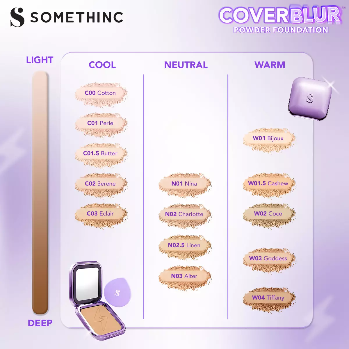 SOMETHINC Copy Paste COVERBLUR Powder Foundation -  WO1 Bijoux