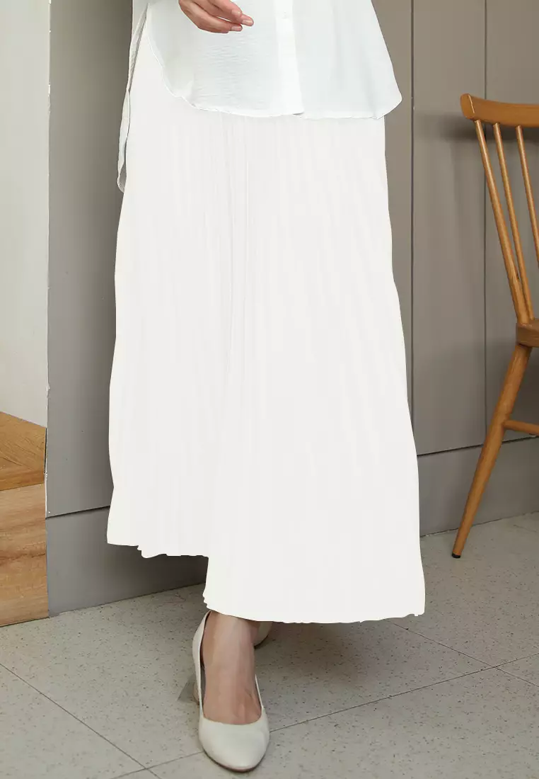 Cotton Bee - Rok Plisket Niana Aline Basic - Snow White