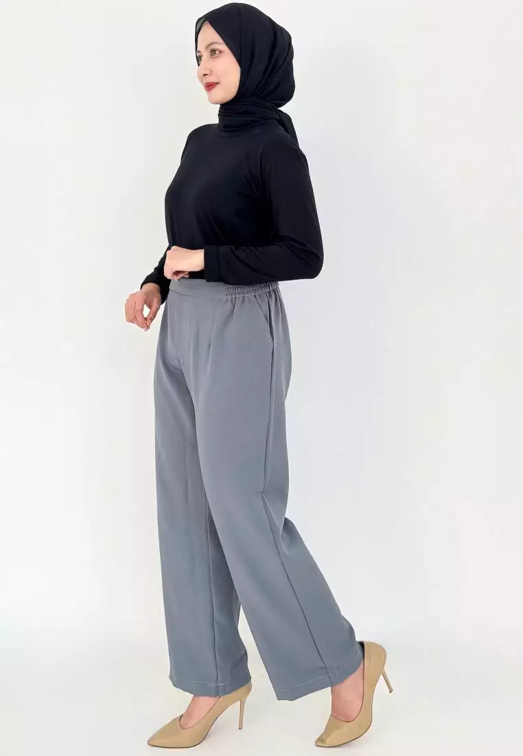 Kia Pants (Celana Basic Kantor) Bigsize - Abu