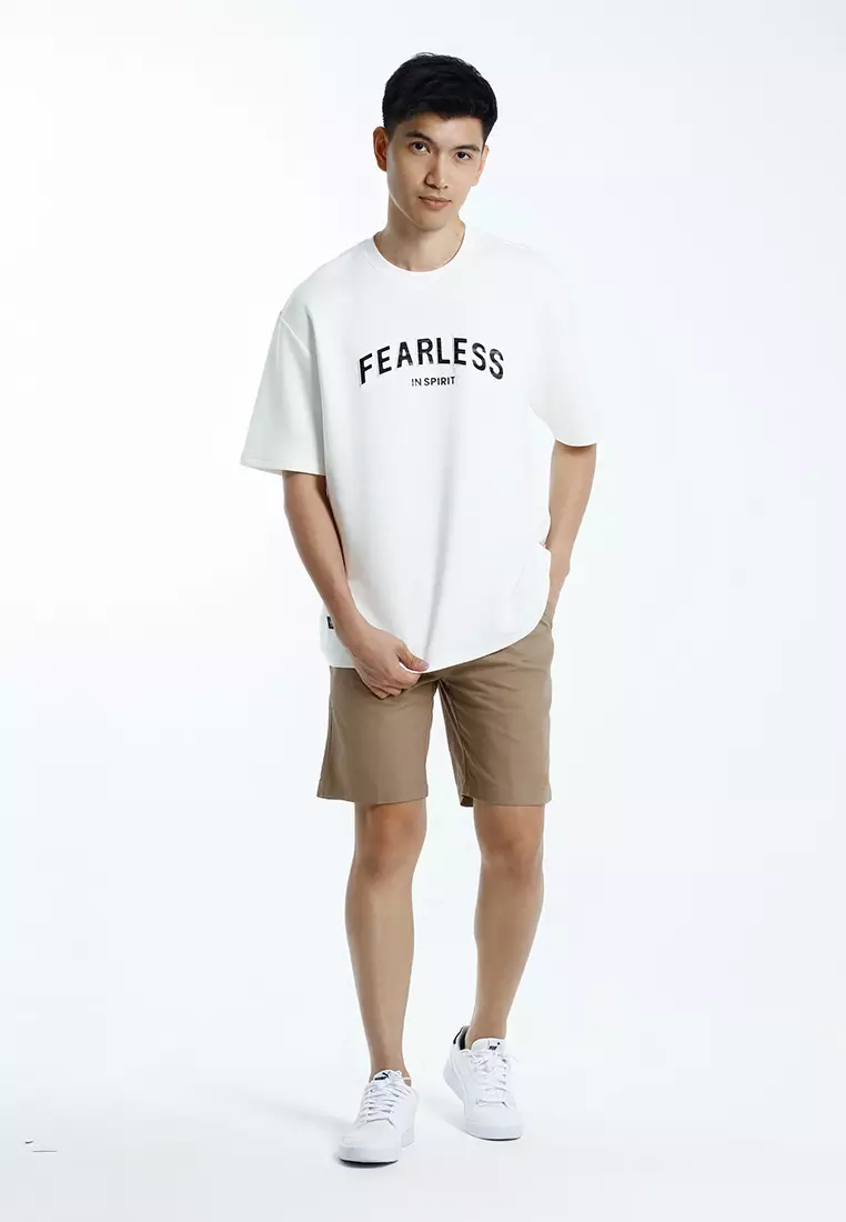 Forest Oversized Heavy Weight 300gsm Modal Cotton Short Sleeve T Shirt Men - 24088-02White