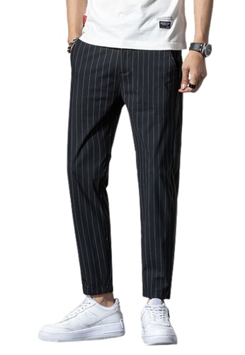 Trendyshop black Stripe Slim Suit Long Pants 90BF5AAA666A26GS_1