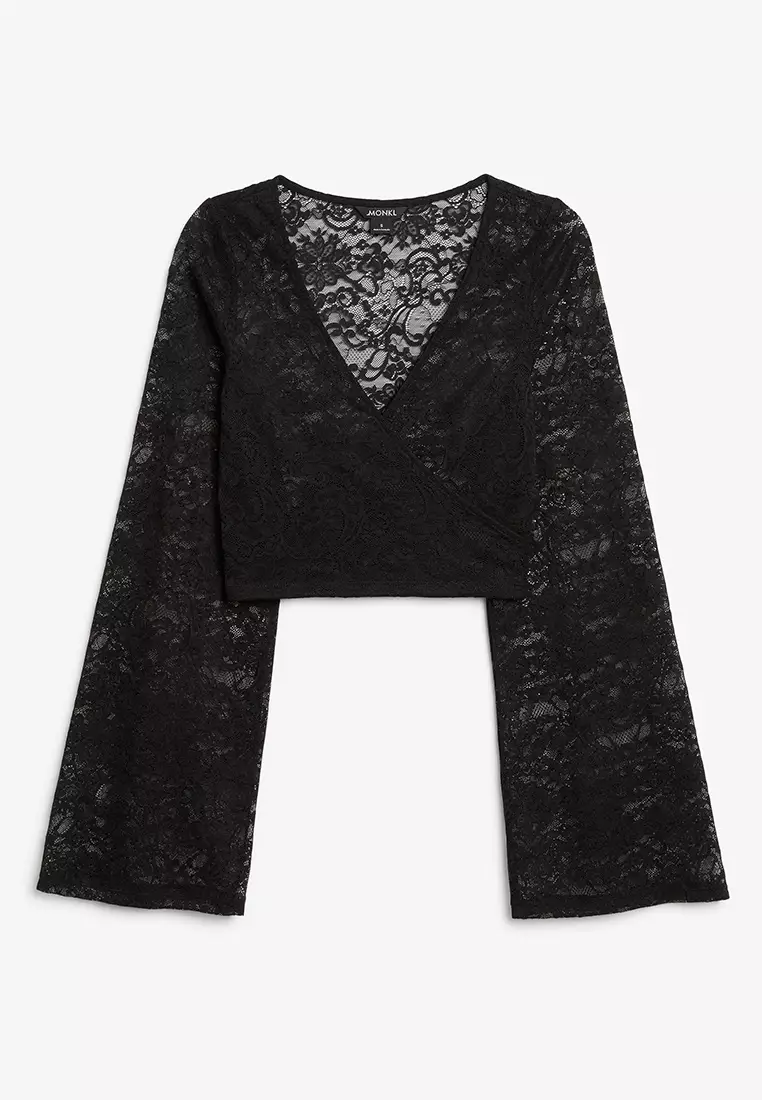 Buy Monki Cropped Lace Top 2024 Online | ZALORA