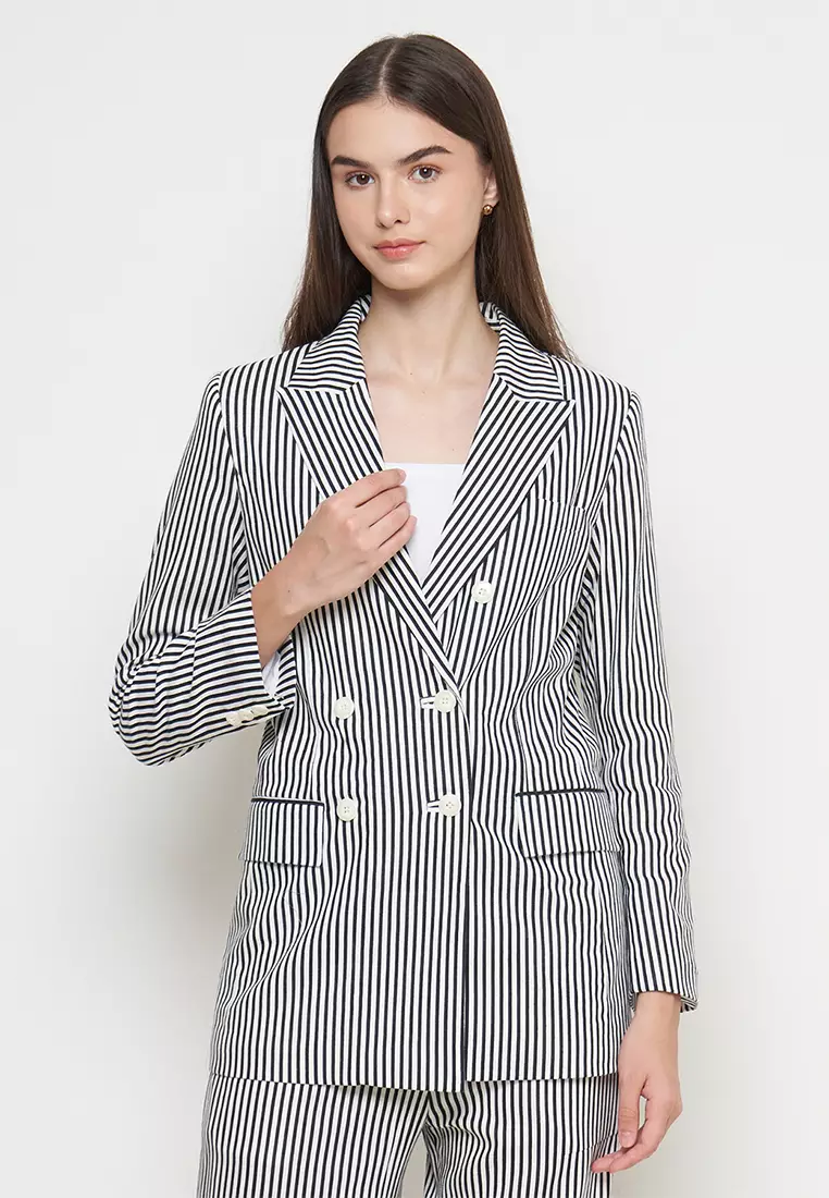 KLA - Setelan Blazer Wanita Emma Stripes