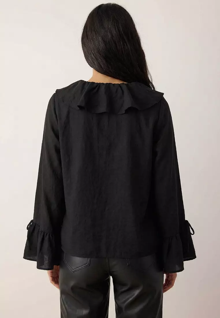 Ruffle Detailed Woven Blouse