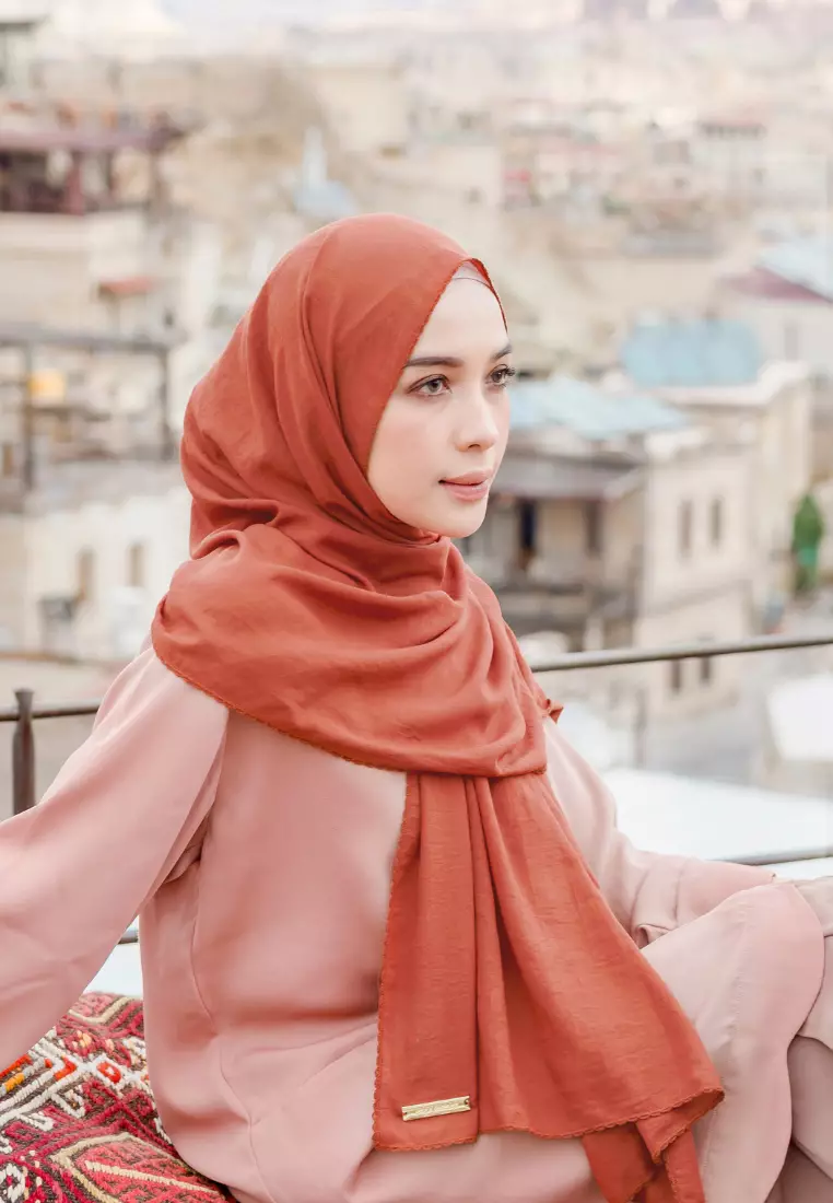 Embroidery Signature Shawl Brick