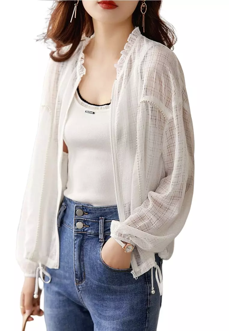 Chiffon coat on sale