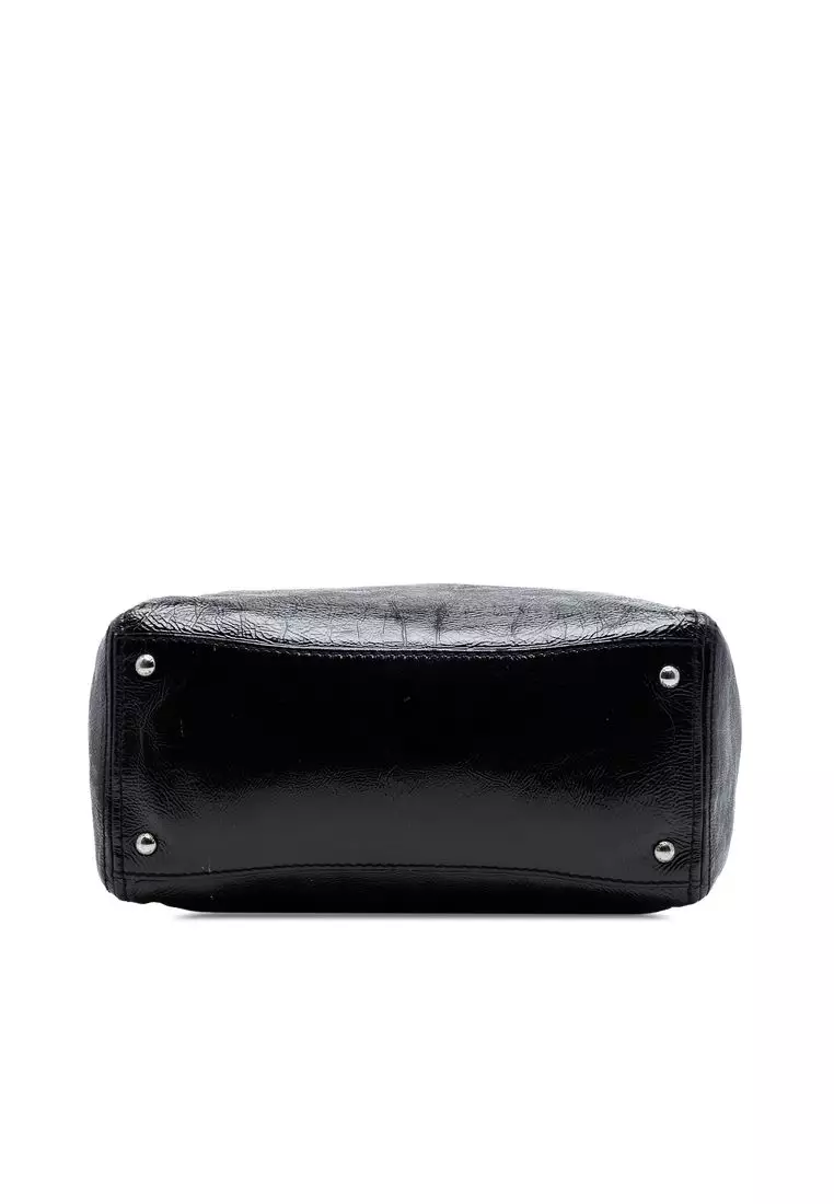 Pre-Loved Prada Sfumato Vernice Naplak Frame Satchel