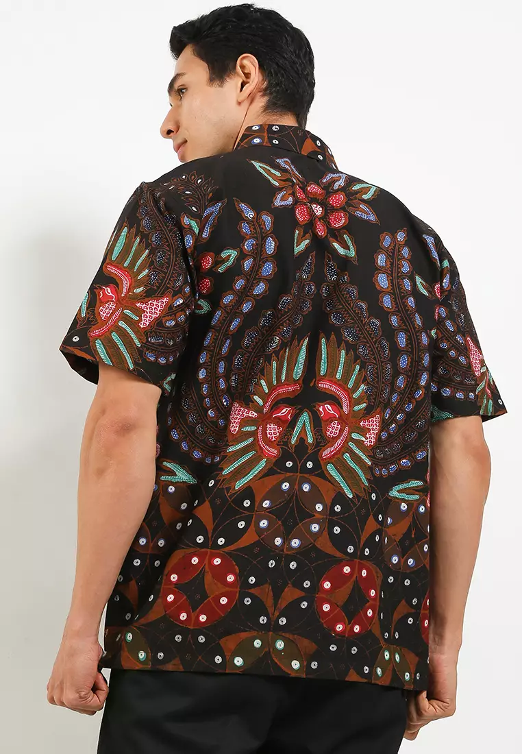 Sambara Kemeja Batik Tulis Premium Pria Casual Modern Lengan Pendek